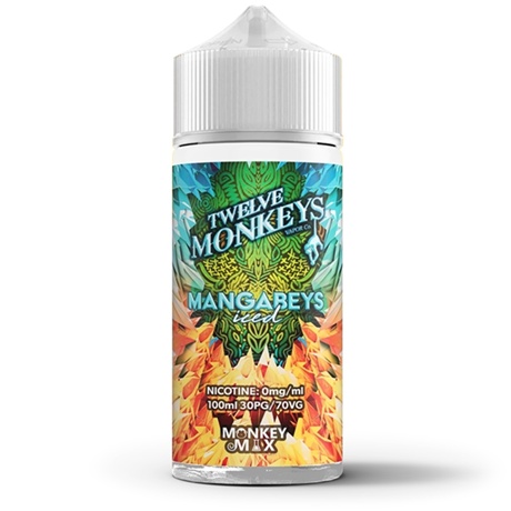 12 Monkeys Mangabeys Iced 120ml vape juice bottle