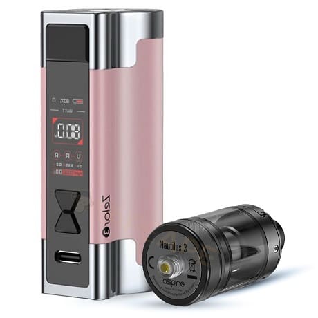Pink Vape Zelos 3 and black Nautilus 3 tank