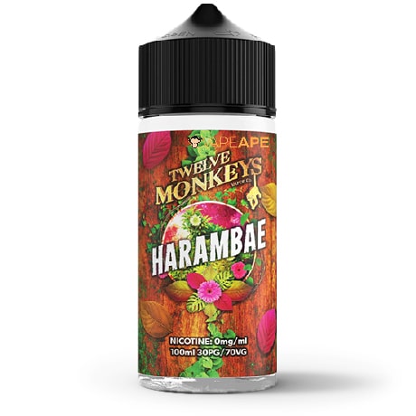 12 Monkeys Harambae 120ml vape juice bottle