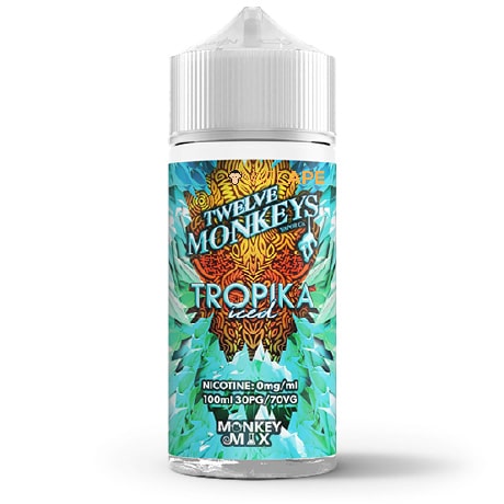 12 Monkeys Tropika Iced 120ml vape juice bottle