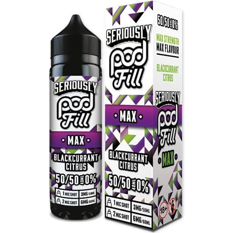 Seriously Podfill Blackcurrant Citrus 60ml Vape Juice Bottle