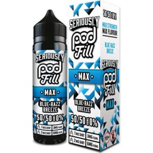 Seriously Podfill Blue Razz Breeze 60ml Vape Juice Bottle