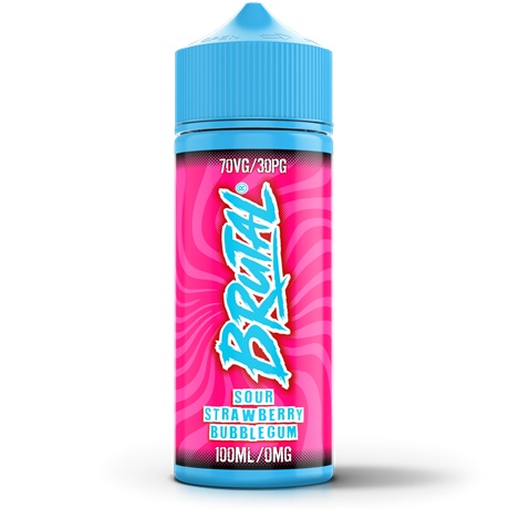 Brutal Sour Strawberry Bubblegum 120ml Vape Juice bottle by Just Juice